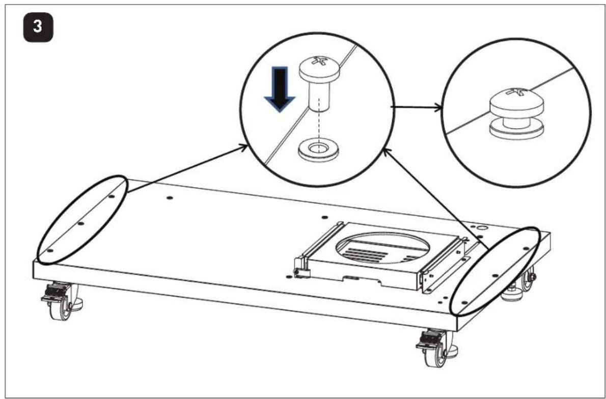Technical diagram showing mechanical assembly with labeled components and directional arrows indicating motion or assembly steps.