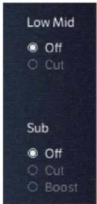 Low Mid Off Cut Sub Off Cut Boost