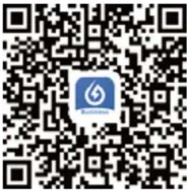QR code with central logo containing a stylized water drop and the word 'Business' in blue text.