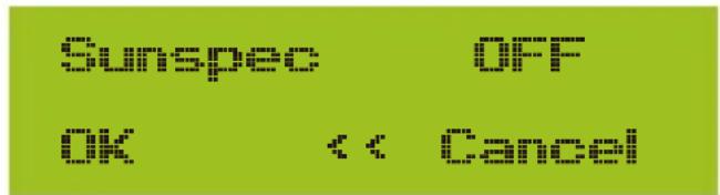 Sunspeed OFF OK < Cancel