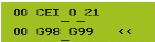 00 CEI 0 21 00 G98 G99 <<