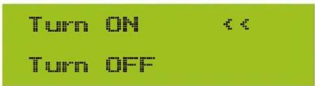 TURN ON TURN OFF
