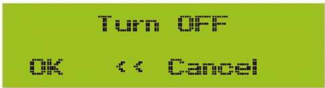 Turn OFF OK < Cancel