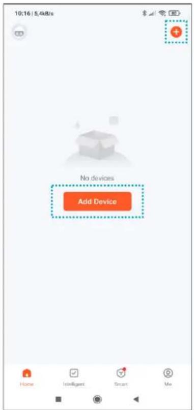 10:16 | 5,4kB/s No devices Add Device Home Intelligent Smart Me