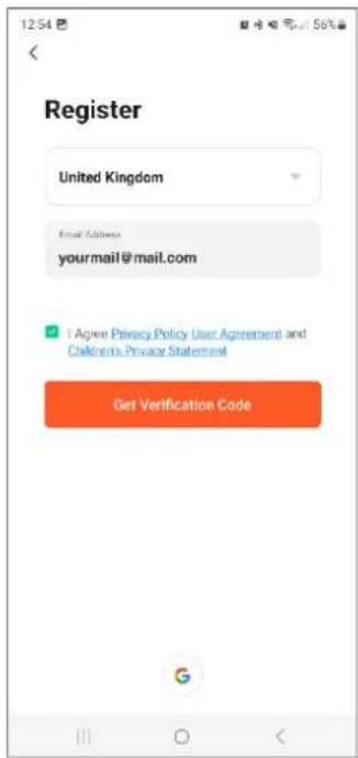 Register United Kingdom Email Address: yourmail@mail.com I Agree Privacy Policy User Agreement and Children's Privacy Statement Get Verification Code