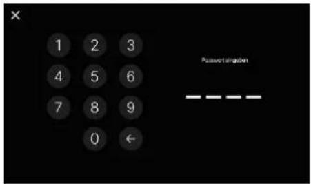 1 2 3 4 5 6 7 8 9 0 ← Password engaben ----