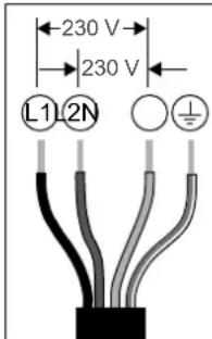 230 V 230 V L1 2N ⊥