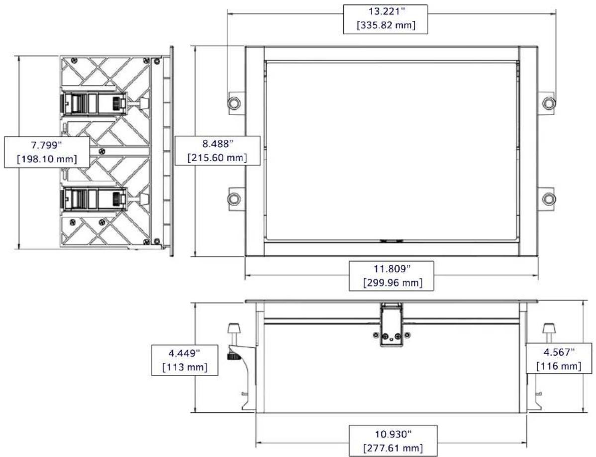 7.799" [198.10 mm] 8.488" [215.60 mm] 13.221" [335.82 mm] 11.809" [299.96 mm] 4.449" [113 mm] 4.567" [116 mm] 10.930" [277.61 mm]