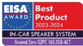 EISA AWARD Best Product 2023-2024 IN-CAR SPEAKER SYSTEM Ground Zero GZPC 165.3SQ-ACT