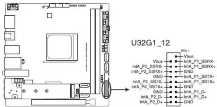 U32G1_12 PIN 1 Vbus IntA_P1_SSRX- IntA_P1_SSRX+ GND GND IntA_P1_SSTX- IntA_P1_SSTX+ GND GND IntA_P1_D- IntA_P1_D+ GND