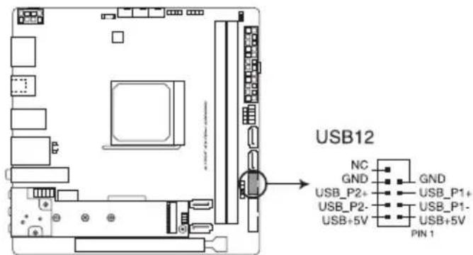 USB12 NC GND GND USB_P2+ USB_P1+ USB_P2- USB_P1- USB+5V USB+5V PIN 1
