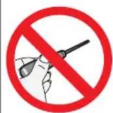 Prohibition sign with crossed-out hand holding a pen, indicating no smoking or anti-smoking
