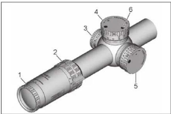 Technical diagram of a mechanical device with numbered components for identification