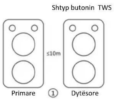 Shtyp butonin TWS ≤10m Primare ① Dytësore