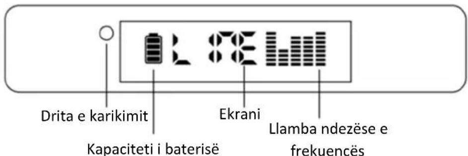 Drita e karikimit Kapaciteti i baterisë Ekrani Llamba ndezëse e frekuencës