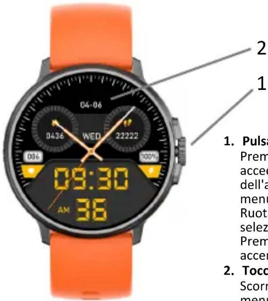 2 1 1. Pulsa Prem acce dell'a menu Ruota selez Prem accer 2. Toco Scorr menu