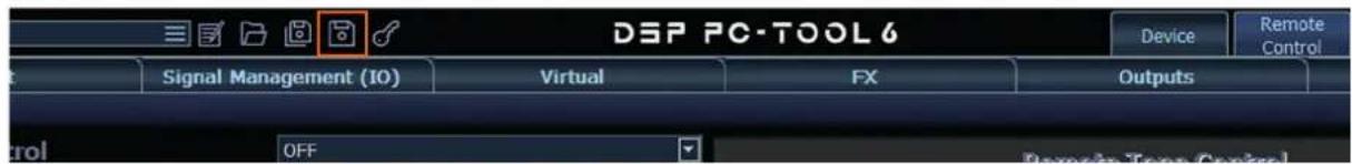 DSP PC-TOOL 6 Device Remote Control Signal Management (IO) Virtual FX Outputs Control OFF
