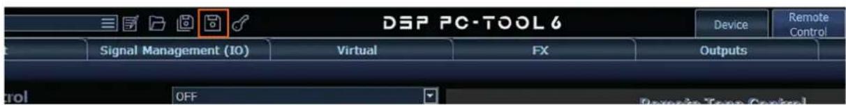 DSP PC-TOOL 6 Device Remote Control Signal Management (IO) Virtual FX Outputs Control OFF Devers in Top Control