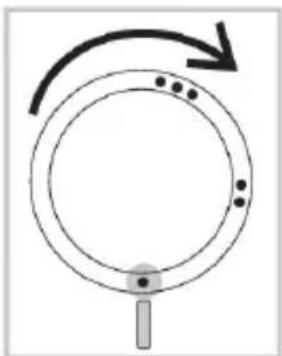 Simple circular diagram with arrows indicating rotation or direction (no text or symbols)