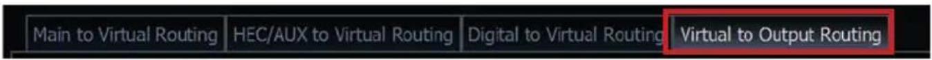 Main to Virtual Routing HEC/AUX to Virtual Routing Digital to Virtual Routing Virtual to Output Routing