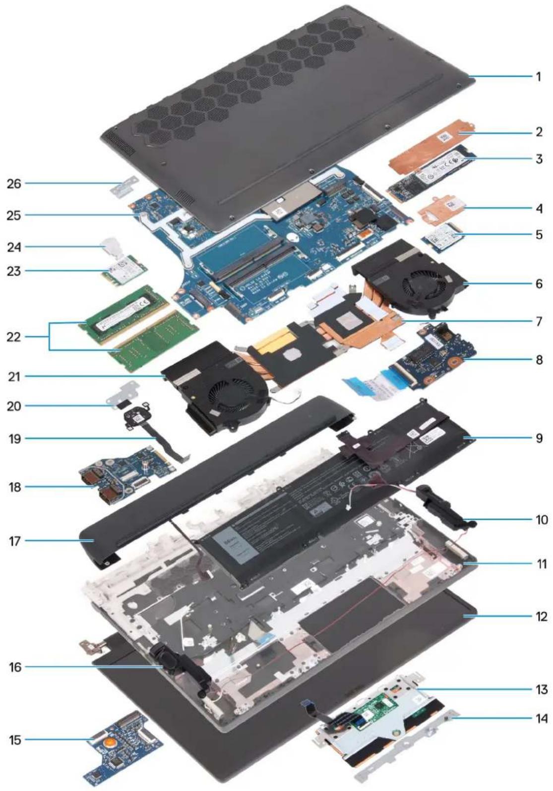 DELL Alienware m15 R6 - Hauptkomponenten von Alienware m15 R6 - 1