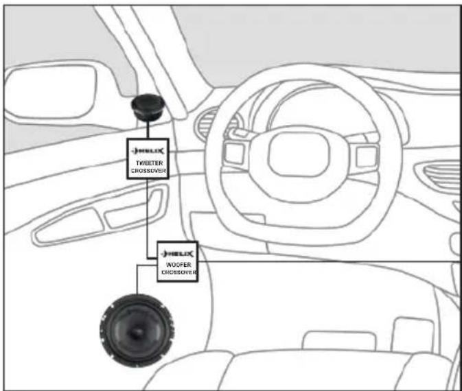 Helix F 42C - Allgemeine Hinweise zum Anschluss der HELIX Flex-Crossover Frequenzweichen - 1