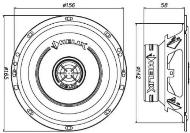 Ø156 Ø155 58 Ø142 HELEX