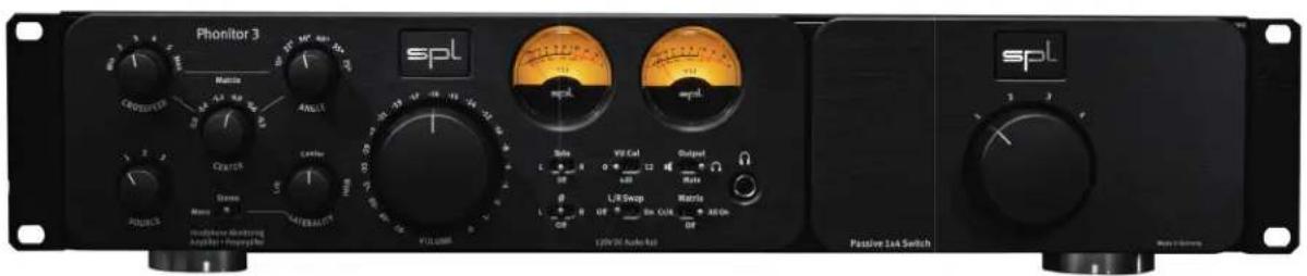Phonitor 3 spl CROSEPTOR Matrix AUX15 CapTOR Center Dewer Transformer PULUM VOLUUM LPR/36 Audio bus Sole Vit Cal Output Rate L/R Swap Matrix 300kΩ Spl Passive 1x4 Switch Max Channel
