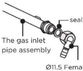 seal The gas inlet pipe assembly Ø11.5 Female