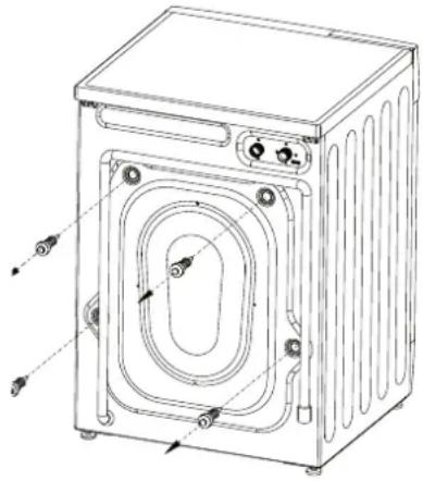 Infiniton WSD-Y8A5D4WD - Retirar os parafusos de transporte - 1