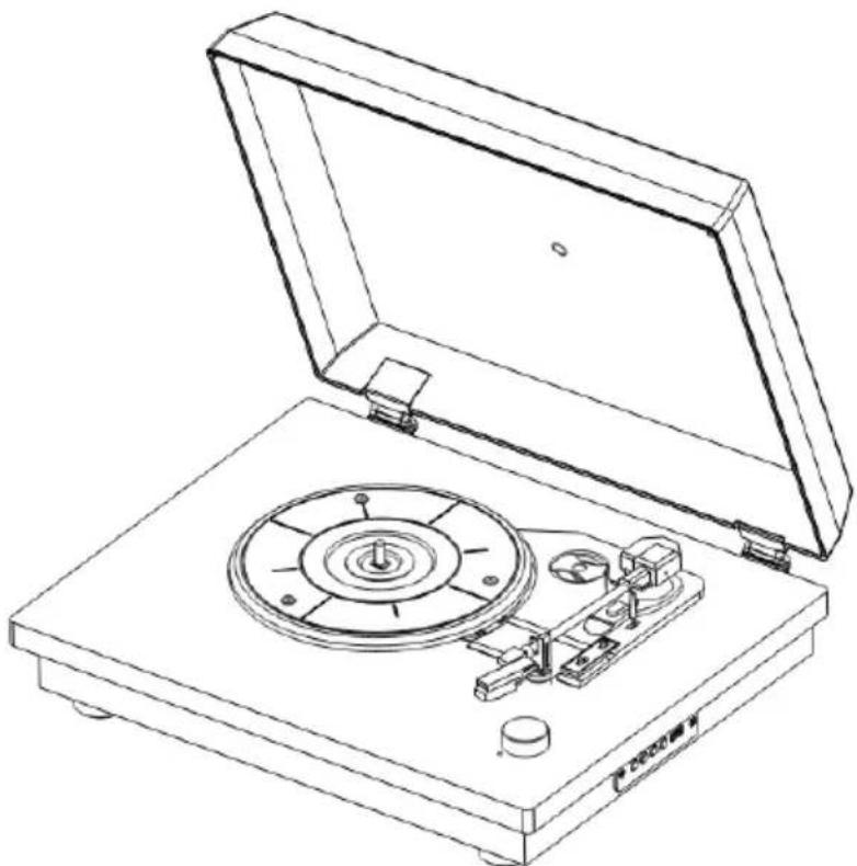 MAJESTIC TT 53 - 33-45-78RPM TURNTABLE WIRELESS AUDIO IN AND OUT PLAYBACK AND RECORDING FROM USB - 1