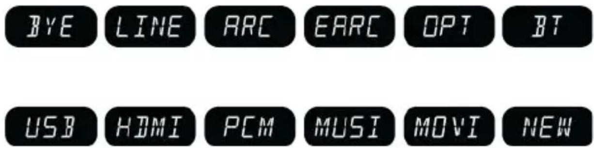 BYE LINE ARC EARC OPT BT USB HDMI PCM MUSI MOVI NEW