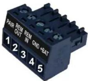 PAIR REM REM OUT IN GND +BAT 1 2 3 4 5