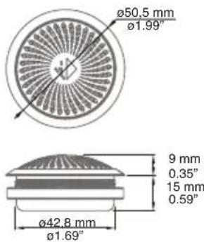 Ø50,5 mm Ø1.99" 9 mm 0,35" 15 mm 0,59" Ø42,8 mm Ø1.69"