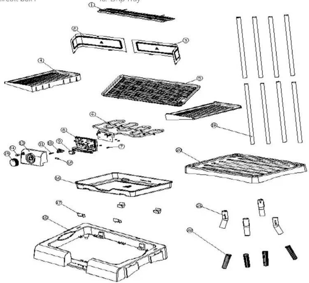 Exploded view diagram of a smart air conditioner module with numbered parts for identification