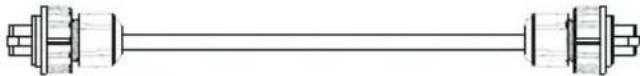Pure mechanical shaft diagram without any text, numbers, or symbols
