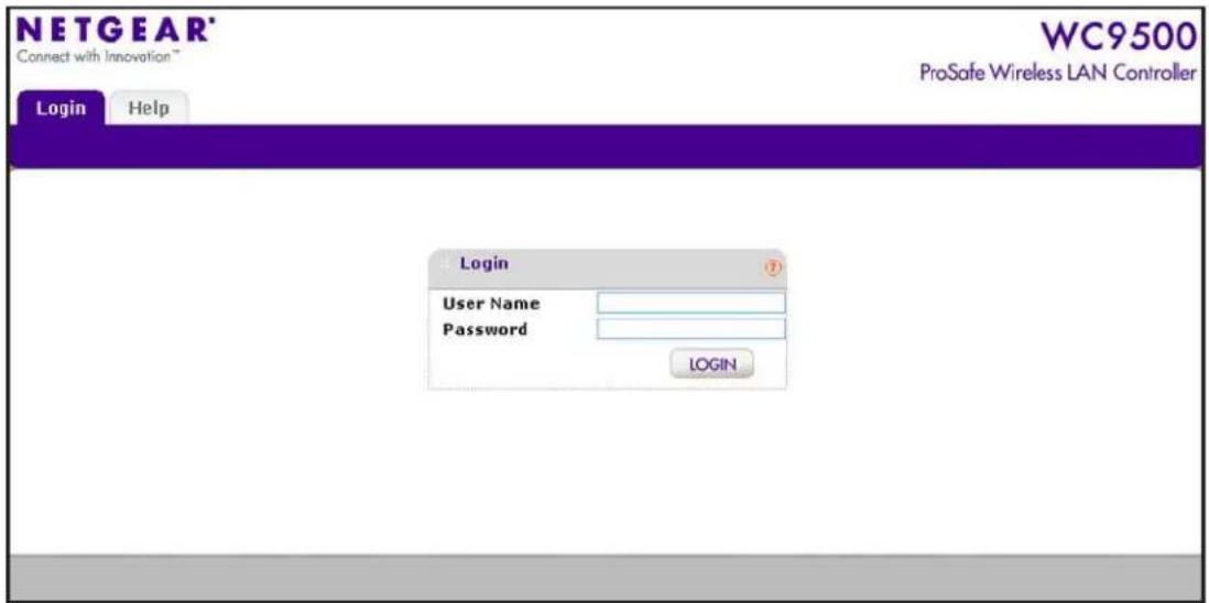 NETGEAR® Connect with Innovation™ WC9500 ProSafe Wireless LAN Controller Login Help Login User Name Password LOGIN