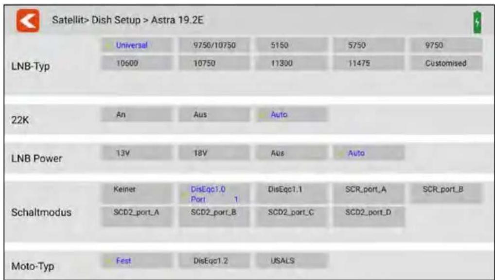 MEGASAT Satmeter HD 7 Combo - Antennen-Einstellungen - 1