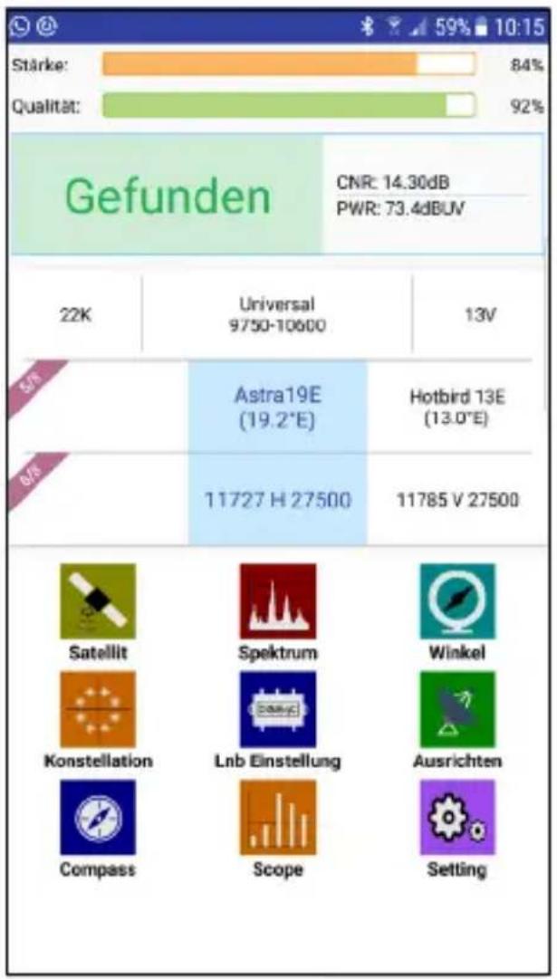 MEGASAT Satmeter HD 1 Camping - Main menu - 1