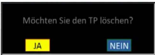 Möchten Sie den TP löschen? JA NEIN