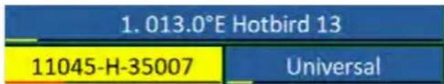 1. 013.0°E Hotbird 13 11045-H-35007 Universal