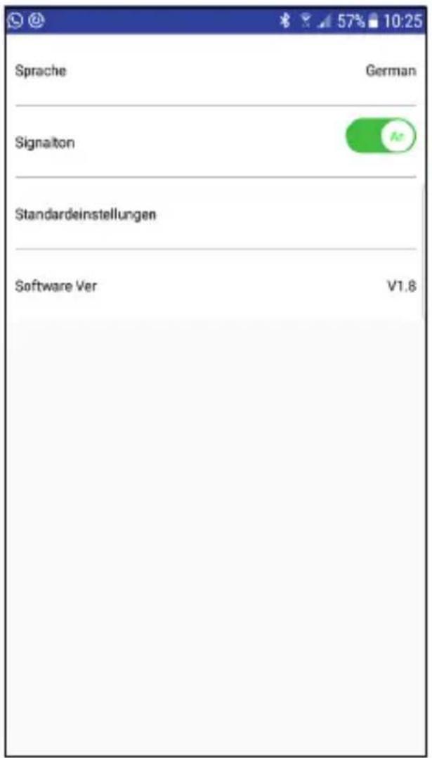 Sprache German Signatlon An Standardeinstellungen Software Ver V1.8