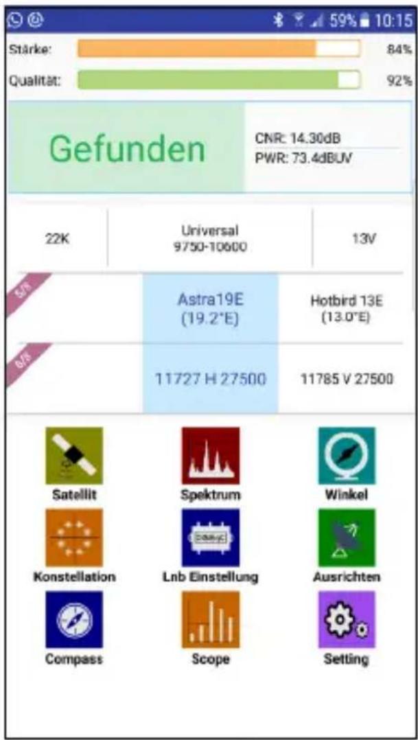 MEGASAT Satmeter HD 1 Smart - Hauptmenü - 1