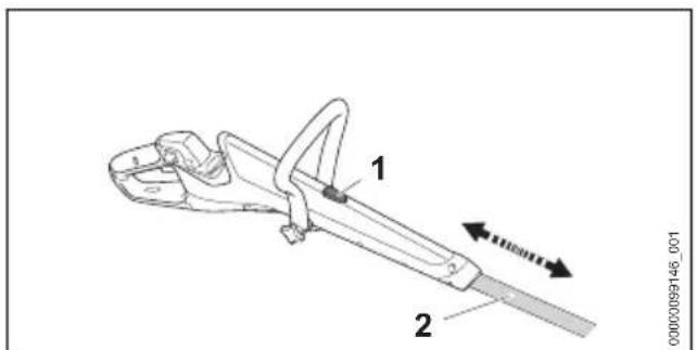 STIHL FSA 30 - Nastavení délky tyče - 1