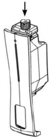 Technical line drawing of a mechanical component with an arrow indicating direction (no text or symbols present)
