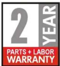 2 YEAR PARTS + LABOR WARRANTY