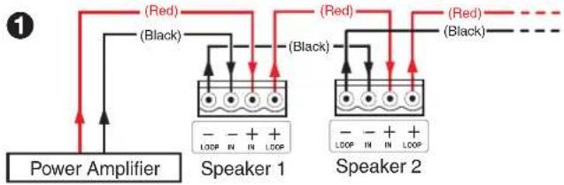 Extron SF 3C LP - Wiring Multiple Speakers Using Loop-through - 1