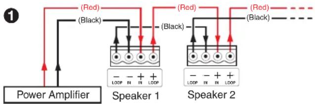 Extron SF 3C LP - Wiring Multiple Speakers Using Loop-through - 1