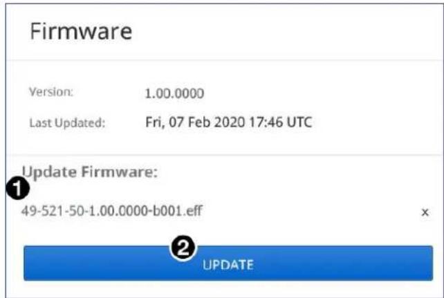 Firmware Version: 1.00.0000 Last Updated: Fri, 07 Feb 2020 17:46 UTC Update Firmware: 49-521-50-1.00.0000-b001.eff UPDATE