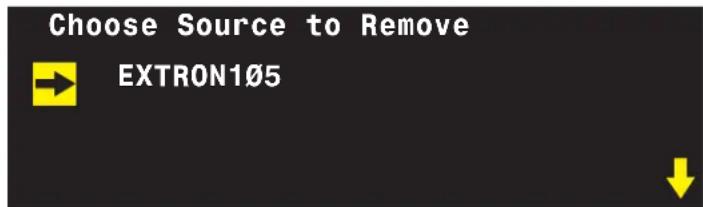 Choose Source to Remove EXTRON105